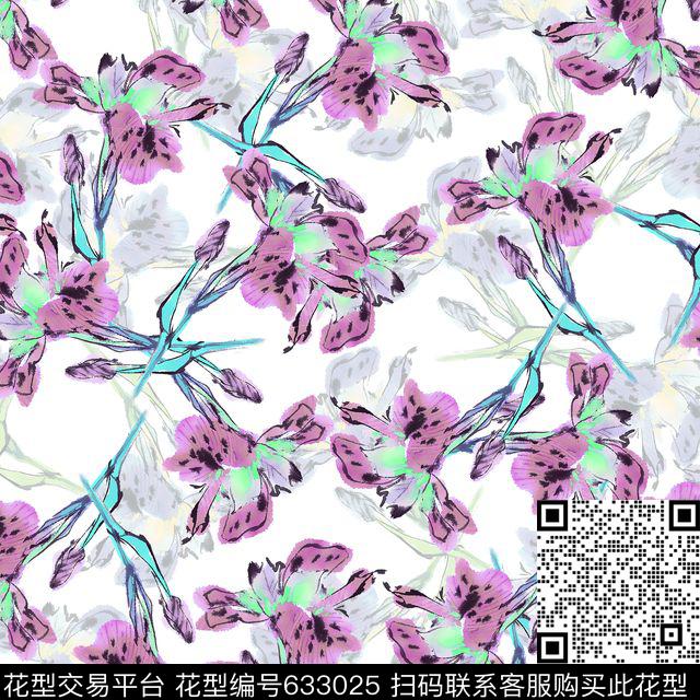 花朵数码印花华亿平台下载（图片编号: 633025） - 瓦栏（Walan）