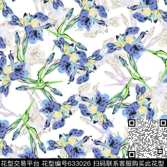 花朵数码印花华亿平台下载（图片编号: 633026） - 瓦栏（Walan）