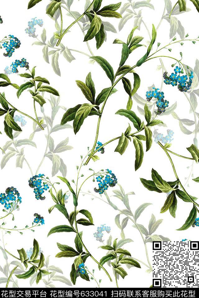 花卉时尚大方数码印花华亿平台下载（图片编号: 633041） - 瓦栏（Walan）