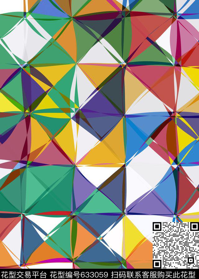 女装拼接方格数码印花华亿平台下载（图片编号: 633059） - 瓦栏（Walan）