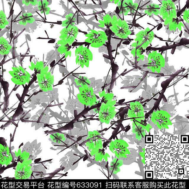 花朵梅花数码印花华亿平台下载（图片编号: 633091） - 瓦栏（Walan）