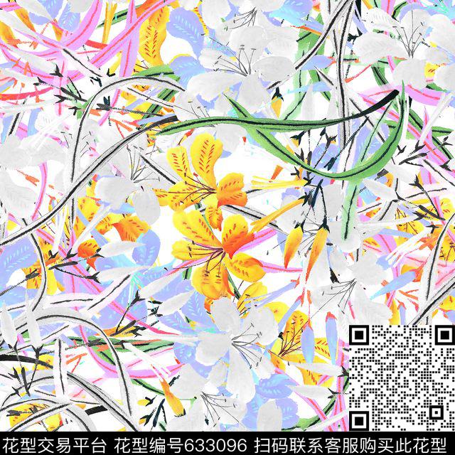 花朵数码印花华亿平台下载（图片编号: 633096） - 瓦栏（Walan）