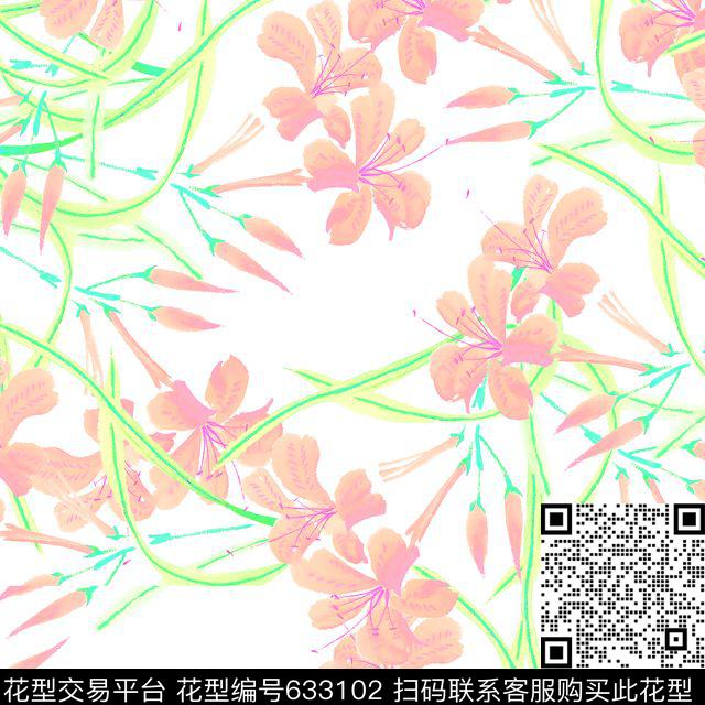 花朵传统印花华亿平台下载（图片编号: 633102） - 瓦栏（Walan）