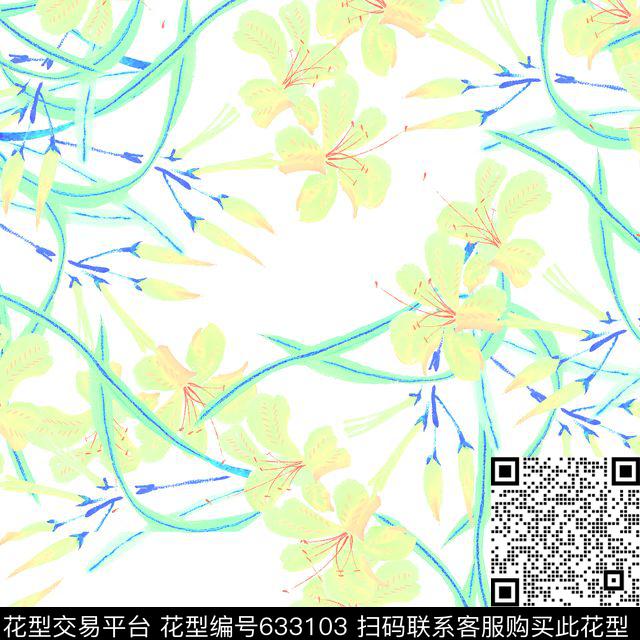 花朵传统印花华亿平台下载（图片编号: 633103） - 瓦栏（Walan）