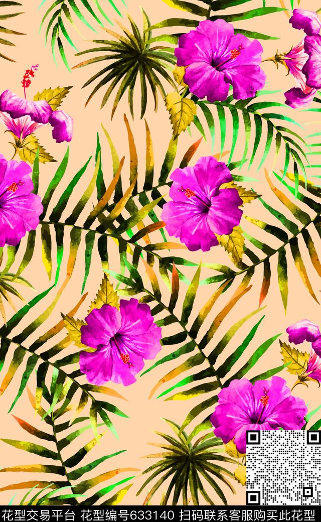 泳装数码印花热带雨林数码印花华亿平台下载（图片编号: 633140） - 瓦栏（Walan）