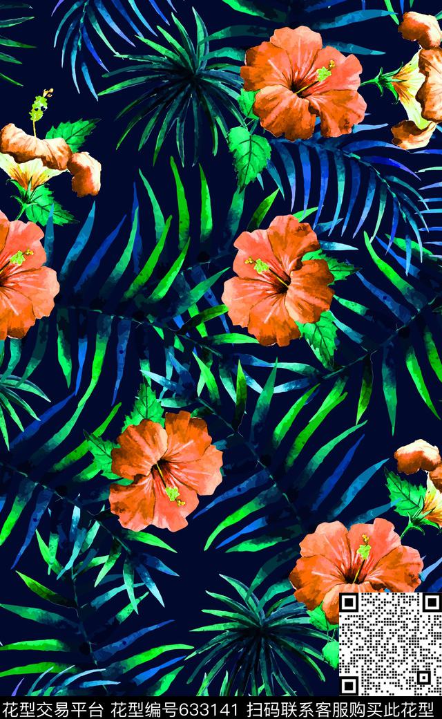 泳装数码印花热带雨林数码印花华亿平台下载（图片编号: 633141） - 瓦栏（Walan）