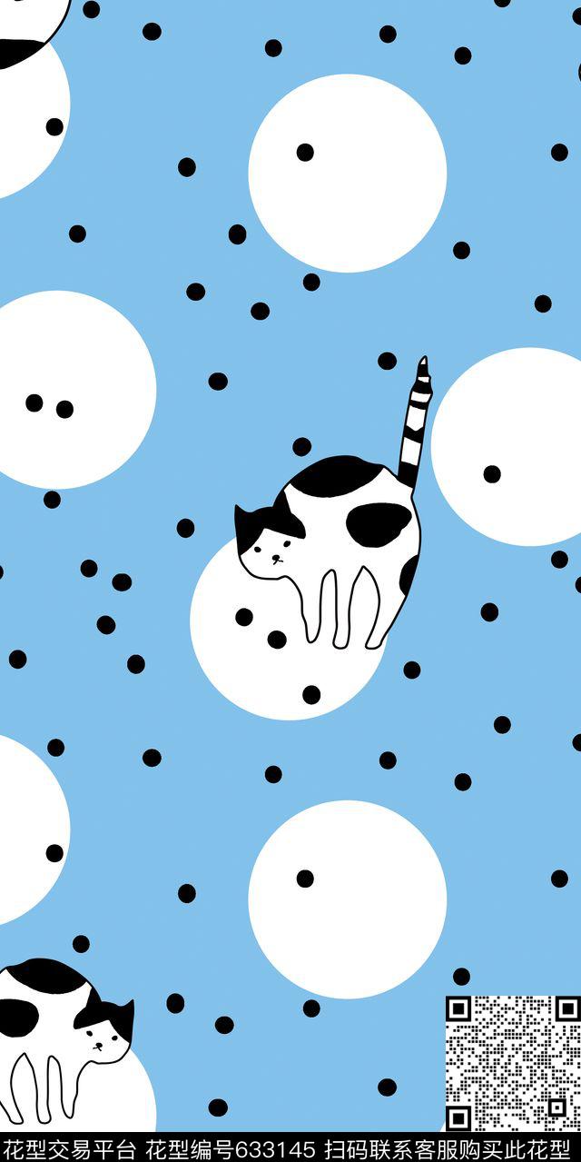 卡通猫动物传统印花华亿平台下载（图片编号: 633145） - 瓦栏（Walan）