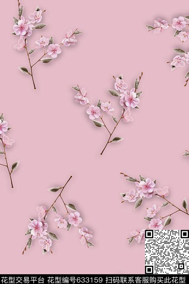 时尚3D梅花数码印花时尚大牌女装裙子外套印花流行时尚设计风格印花数码印花华亿平台下载（图片编号: 633159） - 瓦栏（Walan）