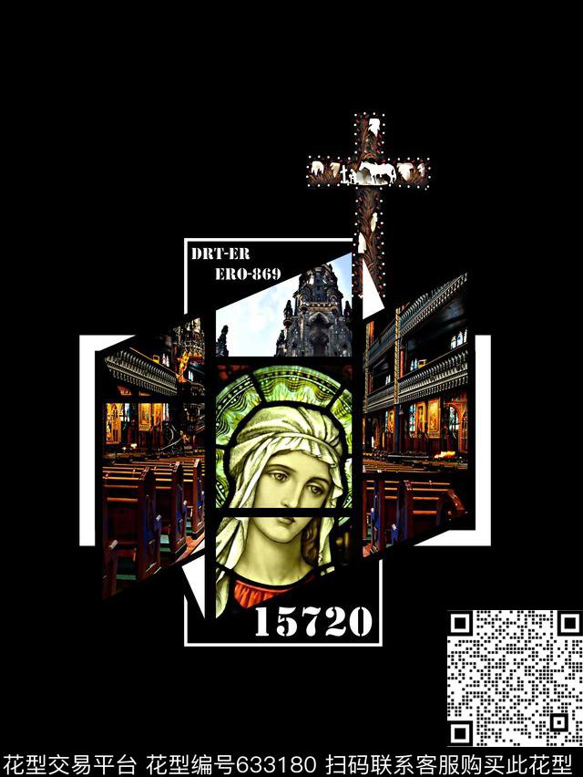 欧式教堂十字架男装T恤数码印花华亿平台下载（图片编号: 633180） - 瓦栏（Walan）