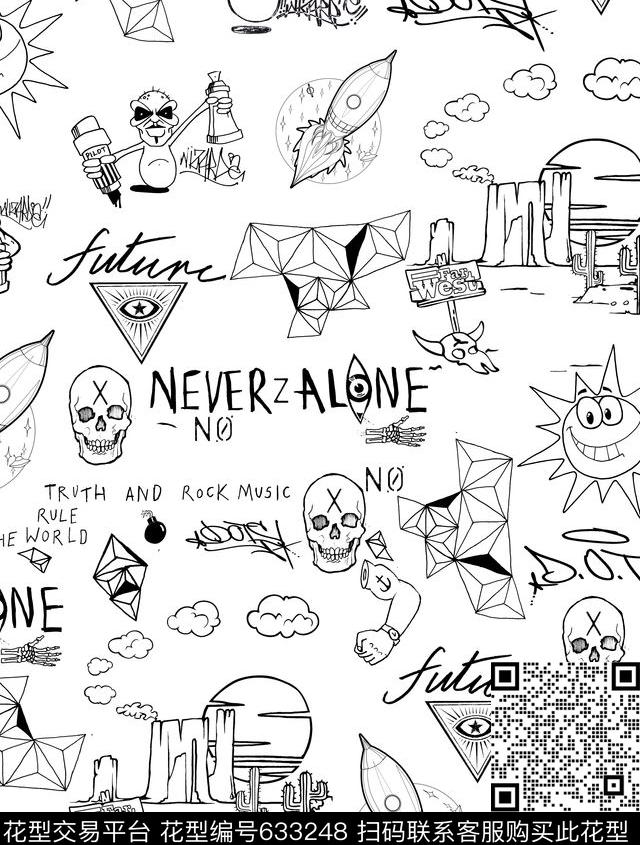 抽象几何线条传统印花华亿平台下载（图片编号: 633248） - 瓦栏（Walan）