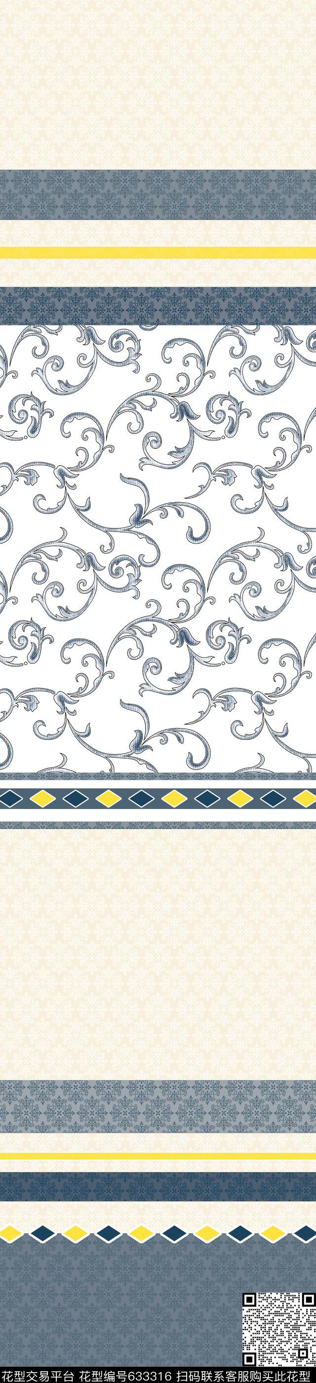 窗帘小方块方格传统印花华亿平台下载（图片编号: 633316） - 瓦栏（Walan）