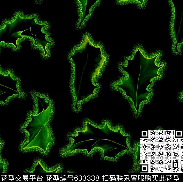 原创坯布叶子数码印花华亿平台下载（图片编号: 633338） - 瓦栏（Walan）