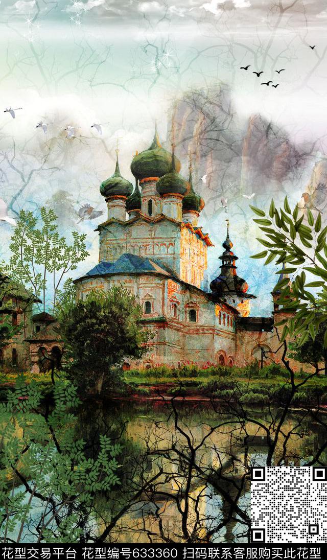 流行时尚数码风景数码印花华亿平台下载（图片编号: 633360） - 瓦栏（Walan）