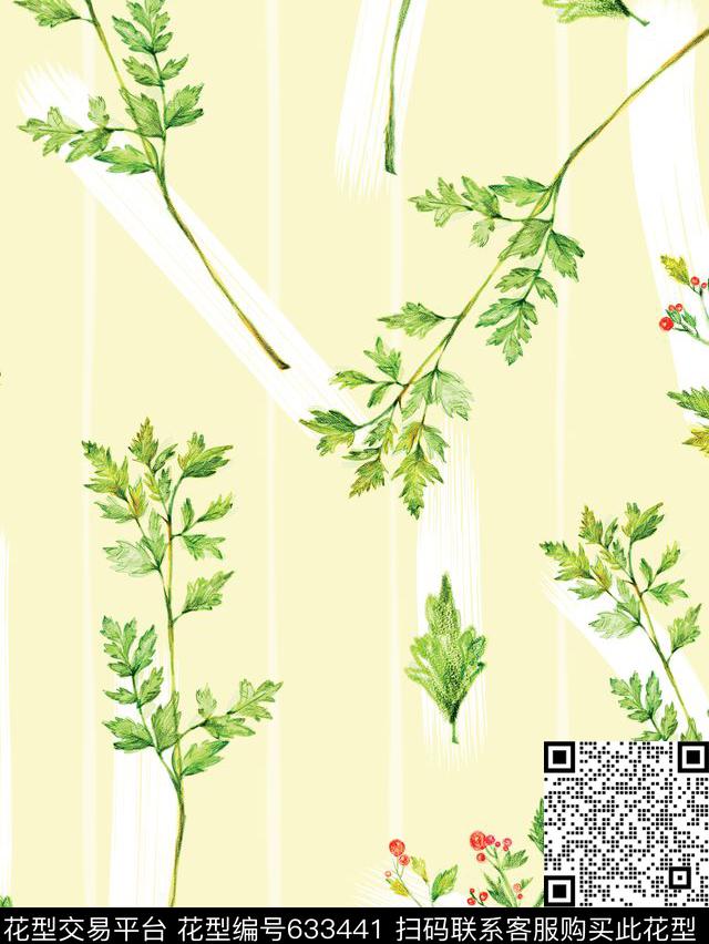 现代、休闲条纹花卉数码印花华亿平台下载（图片编号: 633441） - 瓦栏（Walan）