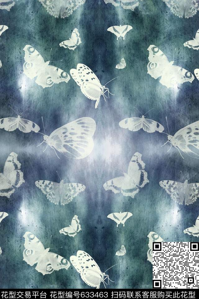 纹理手绘昆虫数码印花华亿平台下载（图片编号: 633463） - 瓦栏（Walan）