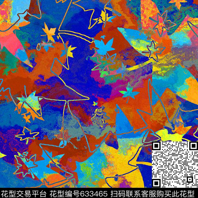 叶子枫叶秋天数码印花华亿平台下载（图片编号: 633465） - 瓦栏（Walan）