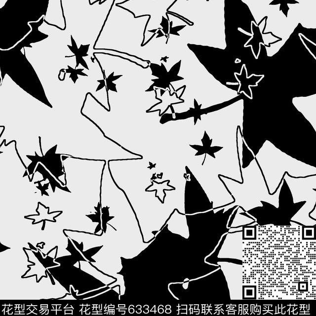 叶子枫叶秋天数码印花华亿平台下载（图片编号: 633468） - 瓦栏（Walan）