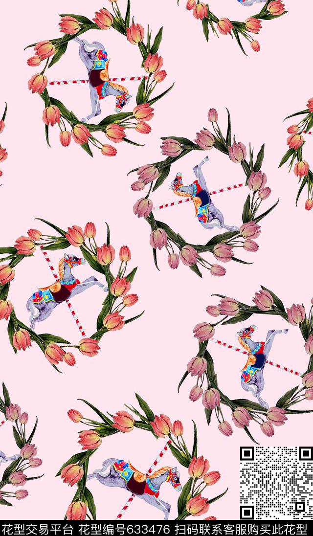 花卉满版数码印花华亿平台下载（图片编号: 633476） - 瓦栏（Walan）