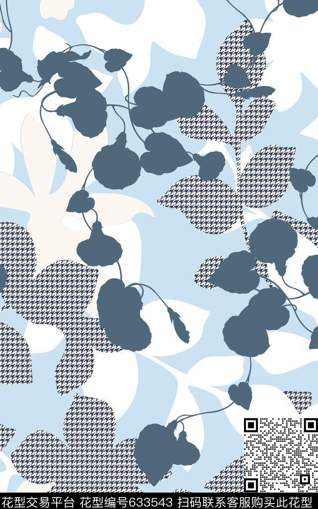 小方块千鸟格方格传统印花华亿平台下载（图片编号: 633543） - 瓦栏（Walan）