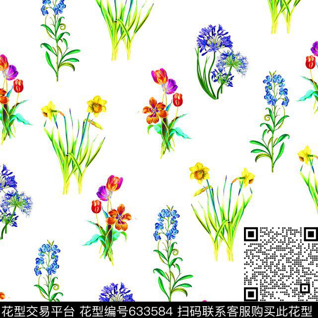 百合曼陀罗三色堇数码印花华亿平台下载（图片编号: 633584） - 瓦栏（Walan）