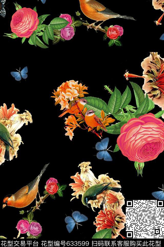 花鸟数码印花华亿平台下载（图片编号: 633599） - 瓦栏（Walan）