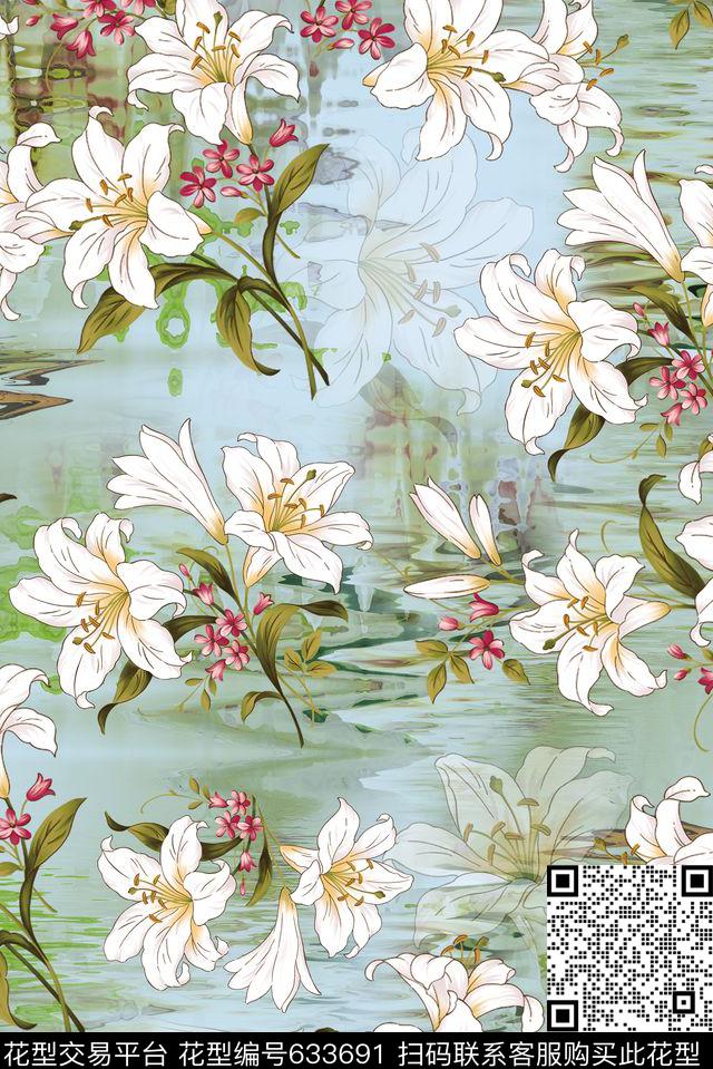 花卉百合山水数码印花华亿平台下载（图片编号: 633691） - 瓦栏（Walan）