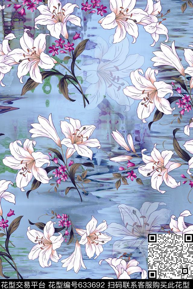 花卉百合山水数码印花华亿平台下载（图片编号: 633692） - 瓦栏（Walan）