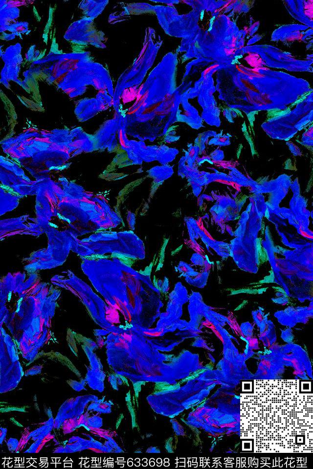 女装抽象暗黑数码印花华亿平台下载（图片编号: 633698） - 瓦栏（Walan）