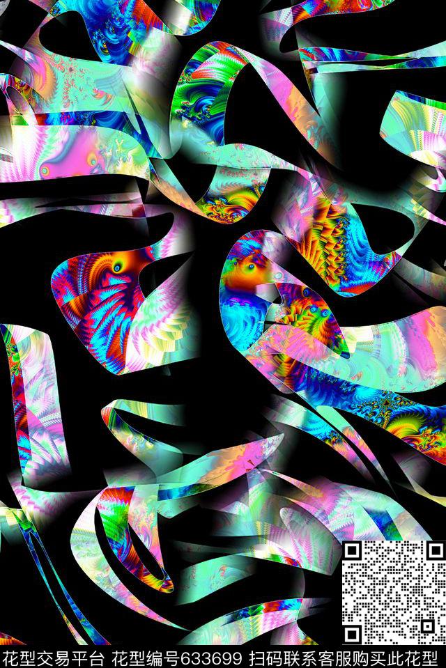 女装几何抽象数码印花华亿平台下载（图片编号: 633699） - 瓦栏（Walan）