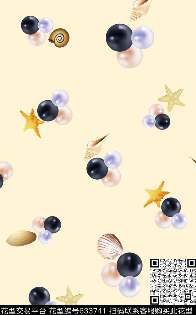 珠宝珍珠贝壳数码印花华亿平台下载（图片编号: 633741） - 瓦栏（Walan）