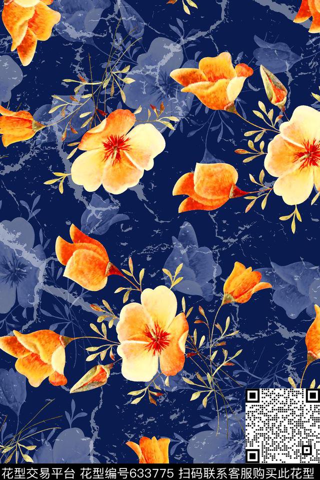 最新高清数码花水彩花卉抽象手绘满版花卉数码印花华亿平台下载（图片编号: 633775） - 瓦栏（Walan）