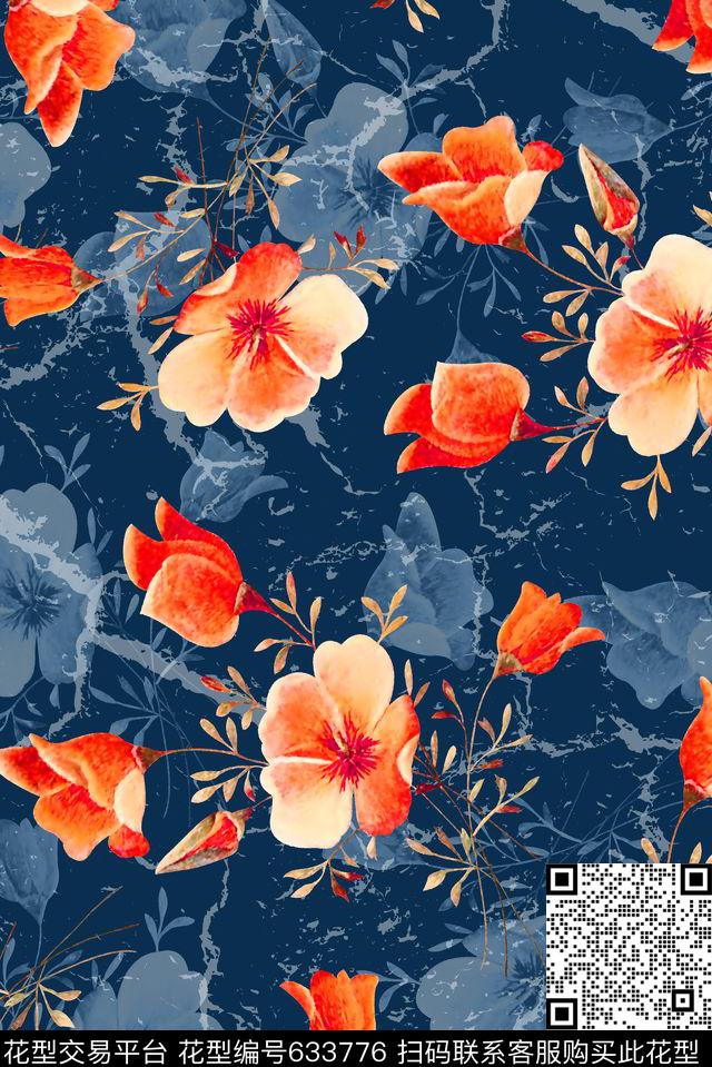 最新高清数码花水彩花卉抽象手绘满版花卉数码印花华亿平台下载（图片编号: 633776） - 瓦栏（Walan）