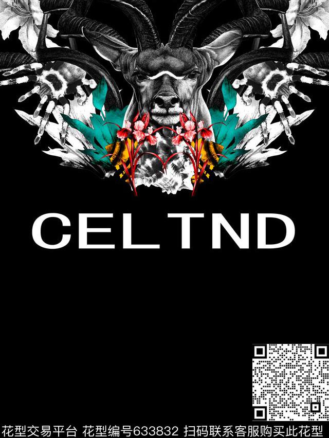 山羊蜘蛛花卉数码印花华亿平台下载（图片编号: 633832） - 瓦栏（Walan）