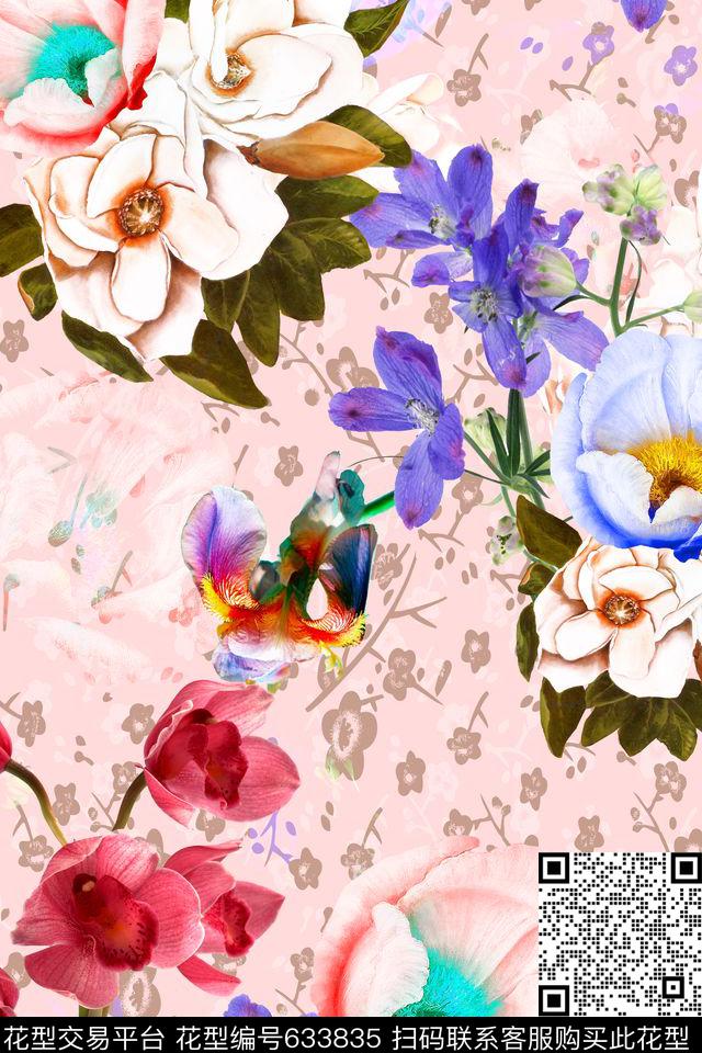 女装花卉碎花数码印花华亿平台下载（图片编号: 633835） - 瓦栏（Walan）