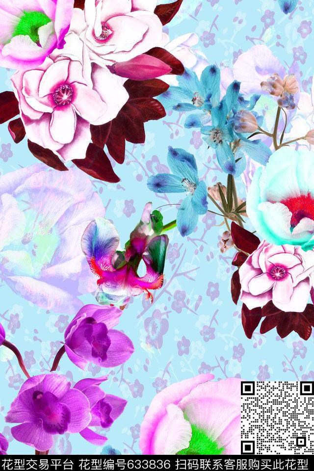 女装花卉碎花数码印花华亿平台下载（图片编号: 633836） - 瓦栏（Walan）