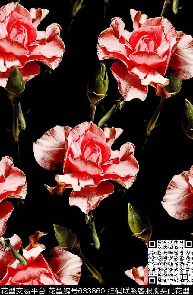 时尚手绘女装裙子花卉数码印花时尚潮流大牌风格印花时尚流行清爽花朵印花数码印花华亿平台下载（图片编号: 633860） - 瓦栏（Walan）