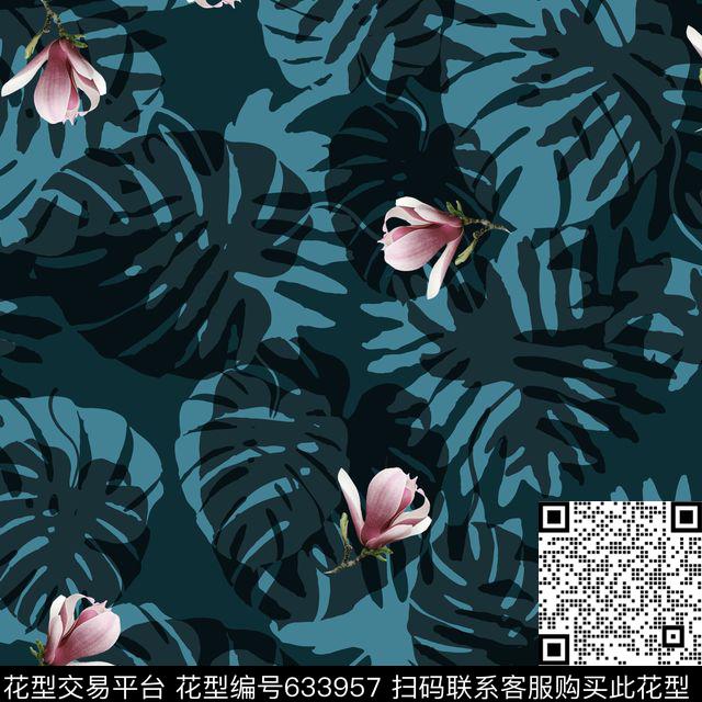 ♥红桃A〖植物花卉〗男装华亿平台热带花卉数码印花华亿平台下载（图片编号: 633957） - 瓦栏（Walan）