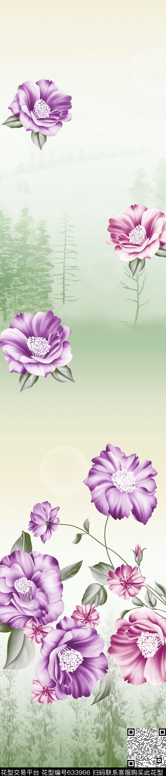 窗帘花瓣樱花传统印花华亿平台下载（图片编号: 633966） - 瓦栏（Walan）