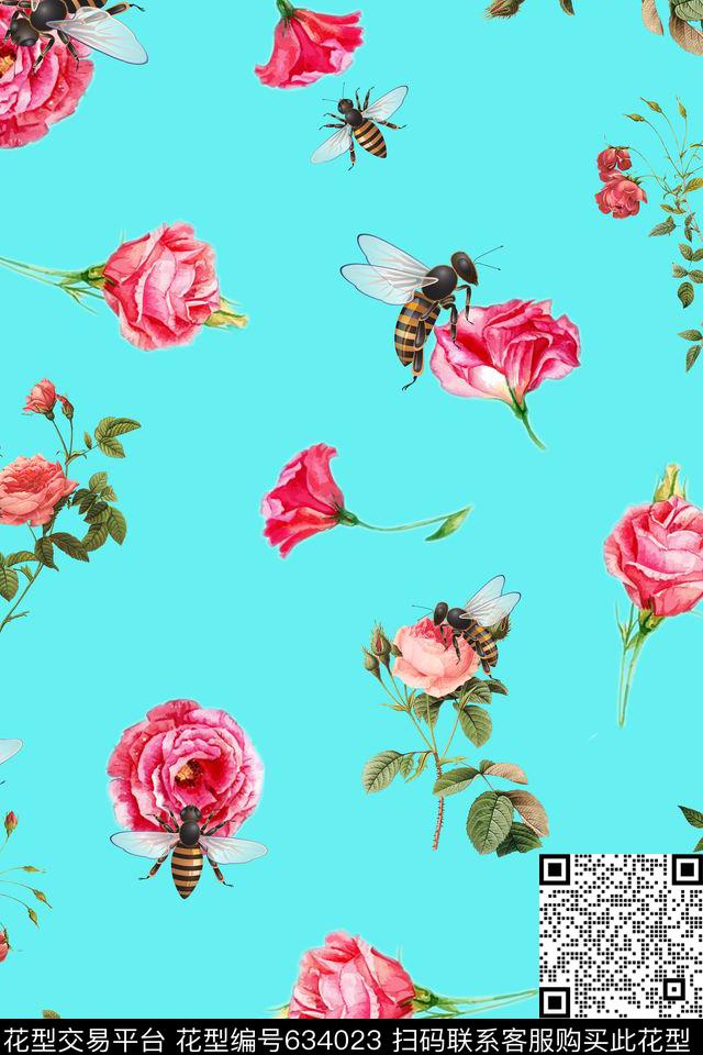 家纺连衣裙花卉数码印花华亿平台下载（图片编号: 634023） - 瓦栏（Walan）