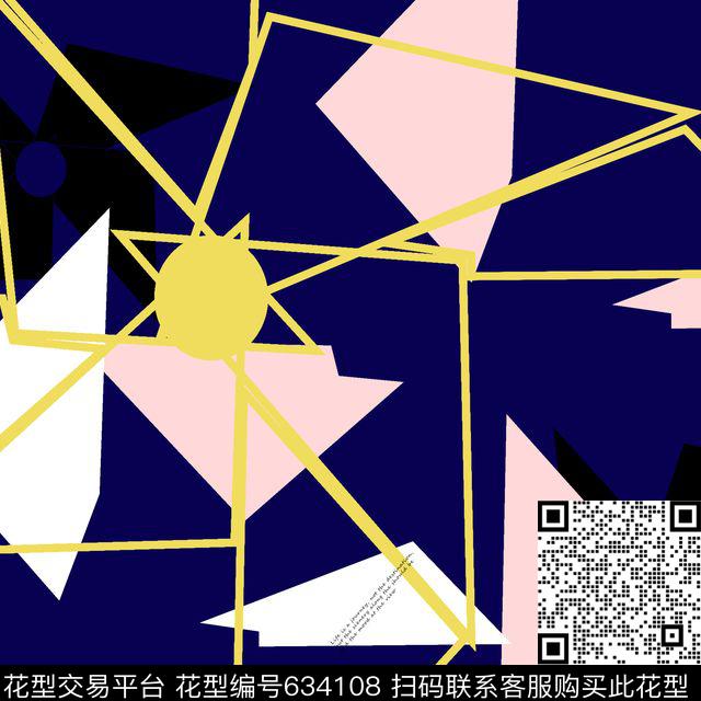 方巾解构三角形传统印花华亿平台下载（图片编号: 634108） - 瓦栏（Walan）