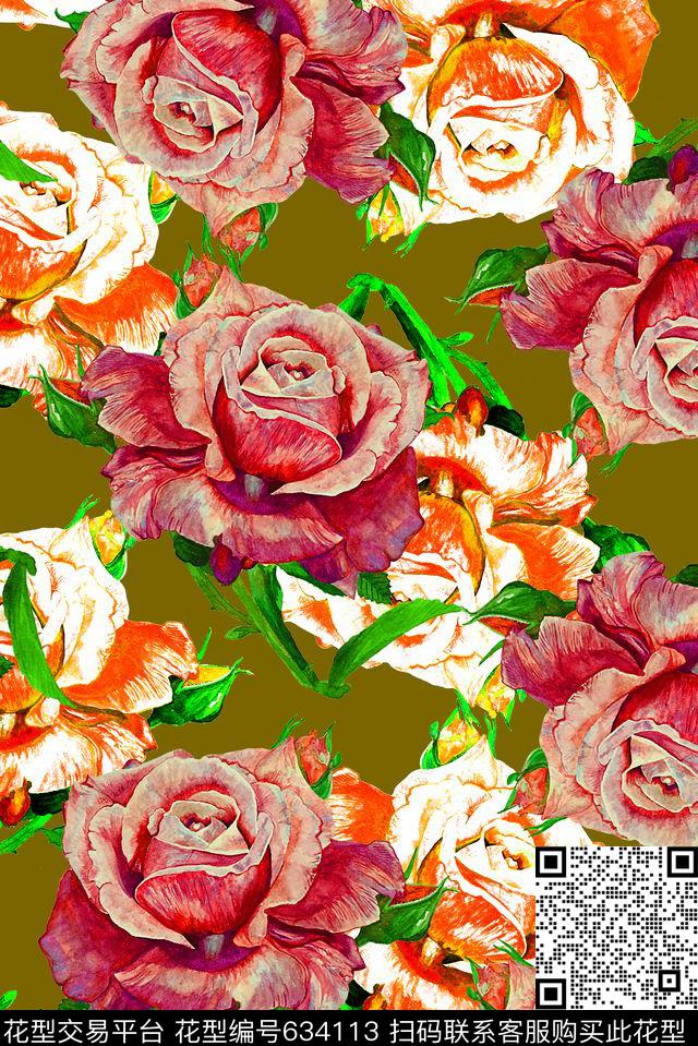 时尚潮流女装裙子外套T恤数码印花抽象春夏女装印花时尚大牌欧美风格印花数码印花华亿平台下载（图片编号: 634113） - 瓦栏（Walan）