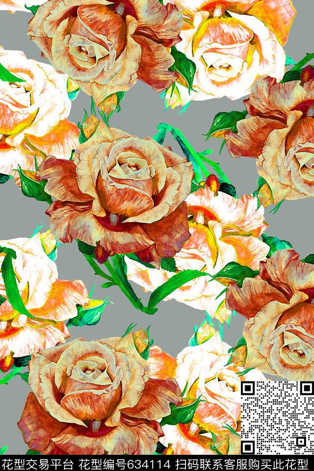 时尚潮流女装裙子外套T恤数码印花抽象春夏女装印花时尚大牌欧美风格印花数码印花华亿平台下载（图片编号: 634114） - 瓦栏（Walan）