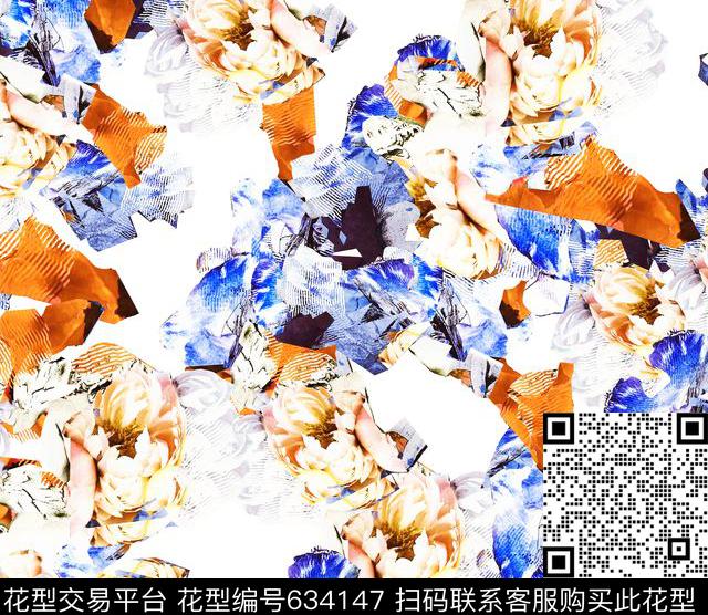 肌理前卫乱花数码印花华亿平台下载（图片编号: 634147） - 瓦栏（Walan）