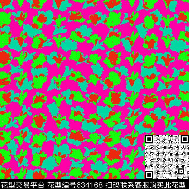 乱花抽象丝巾数码印花华亿平台下载（图片编号: 634168） - 瓦栏（Walan）