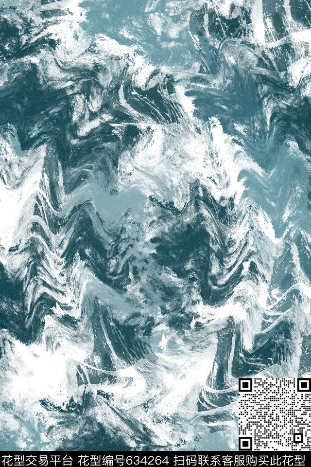 肌理个性女装抽象数码印花华亿平台下载（图片编号: 634264） - 瓦栏（Walan）