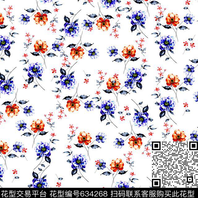 小碎花花朵花卉数码印花华亿平台下载（图片编号: 634268） - 瓦栏（Walan）