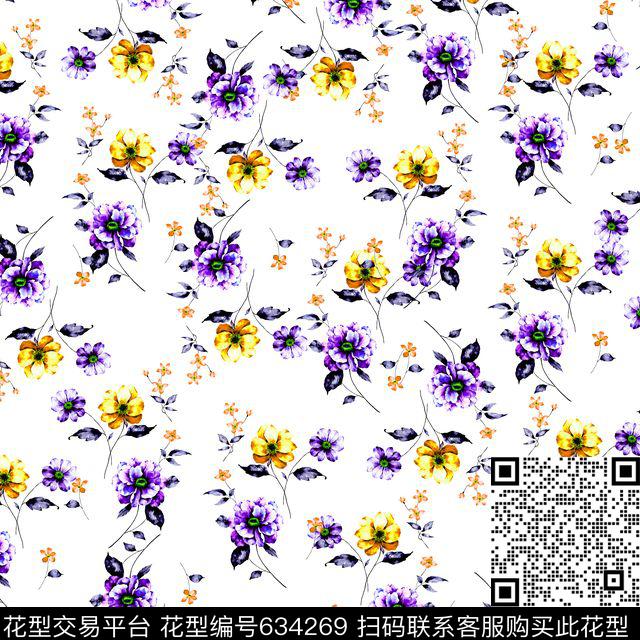 小碎花花朵花卉数码印花华亿平台下载（图片编号: 634269） - 瓦栏（Walan）