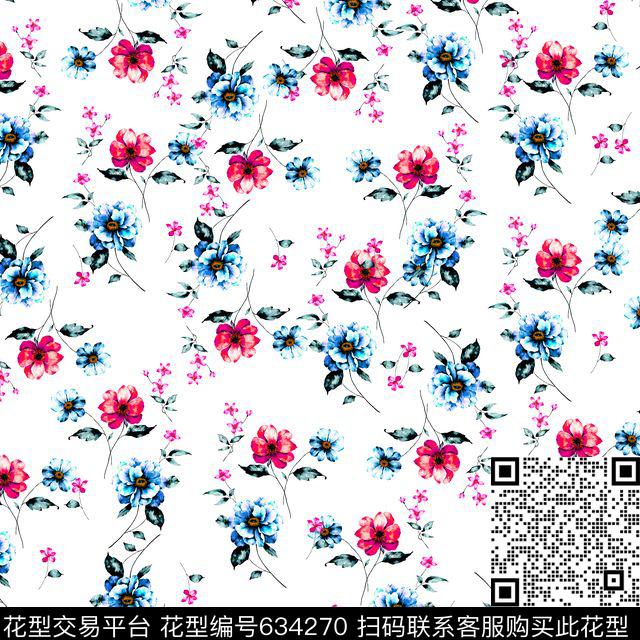小碎花花朵花卉数码印花华亿平台下载（图片编号: 634270） - 瓦栏（Walan）
