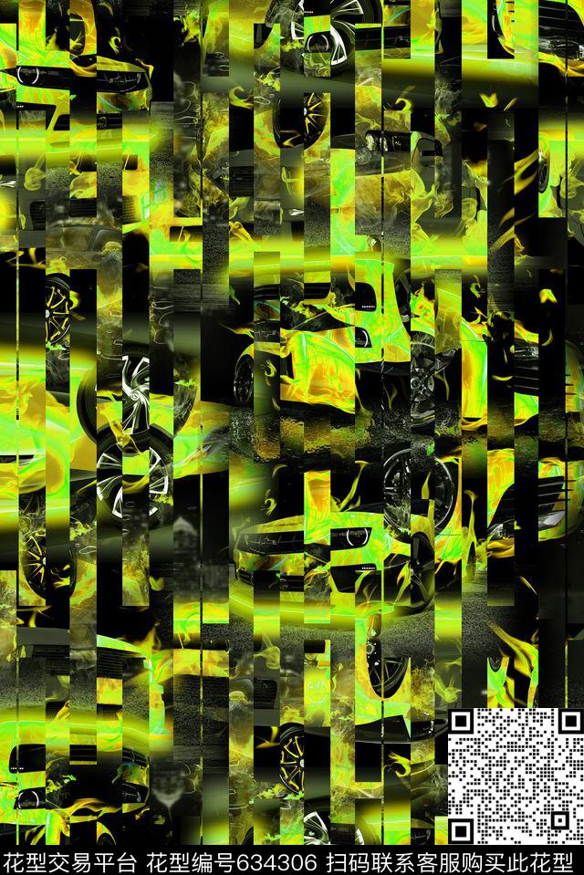 几何线条条纹火焰条纹数码印花华亿平台下载（图片编号: 634306） - 瓦栏（Walan）