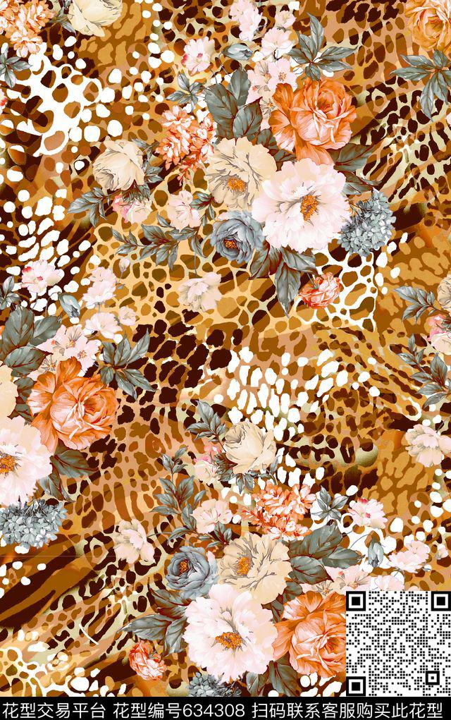 花豹纹时尚传统印花华亿平台下载（图片编号: 634308） - 瓦栏（Walan）